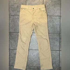 Vintage 70s Levis Pants Men's 34x34 With a Skosh More Comfort Tan Soft Cotton
